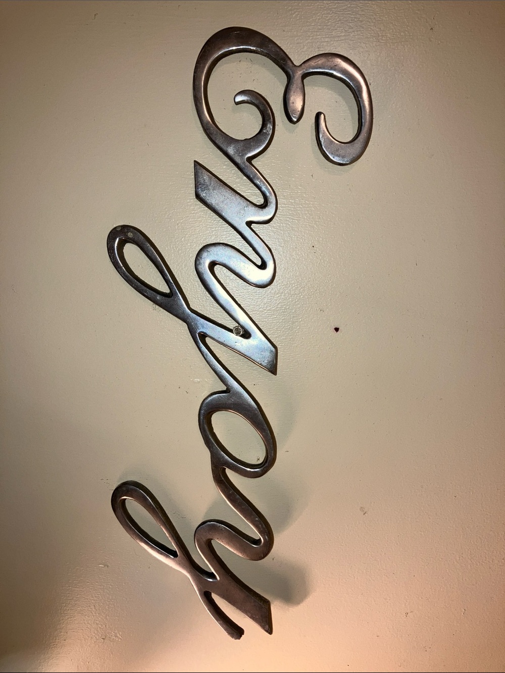 Source Unknown Silver Script "Family" Wall Word Art